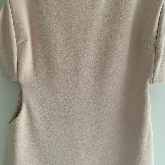 Beige/Nude Sleeveless Fitted Crepe Dress - Picture 4 of 5